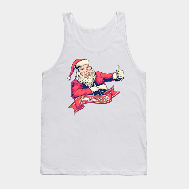 Nicolas Cage Christmas Jolly Old Saint Nic Tank Top by thelazyshibaai